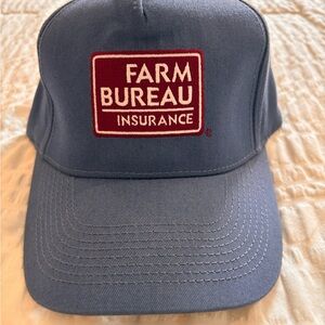 Farm Bureau Insurance Blue Snap Back Cap Hat Vintage Southern Farm Style